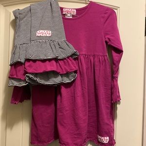 Ruffle girl tunic shirt ruffle pant set size 8